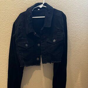 Madden NYC Black Denim Crop Jacket